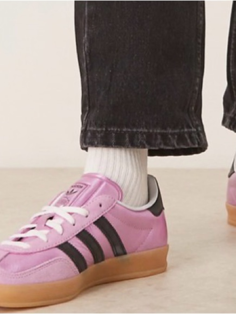 adidas Gazelle Pink with Black Stripes and Gum Sole - Picture 6 of 9